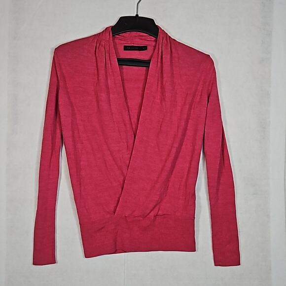 The Limited Pink Cross Front Merino Wool Blend Sweater - Picture 1 of 8